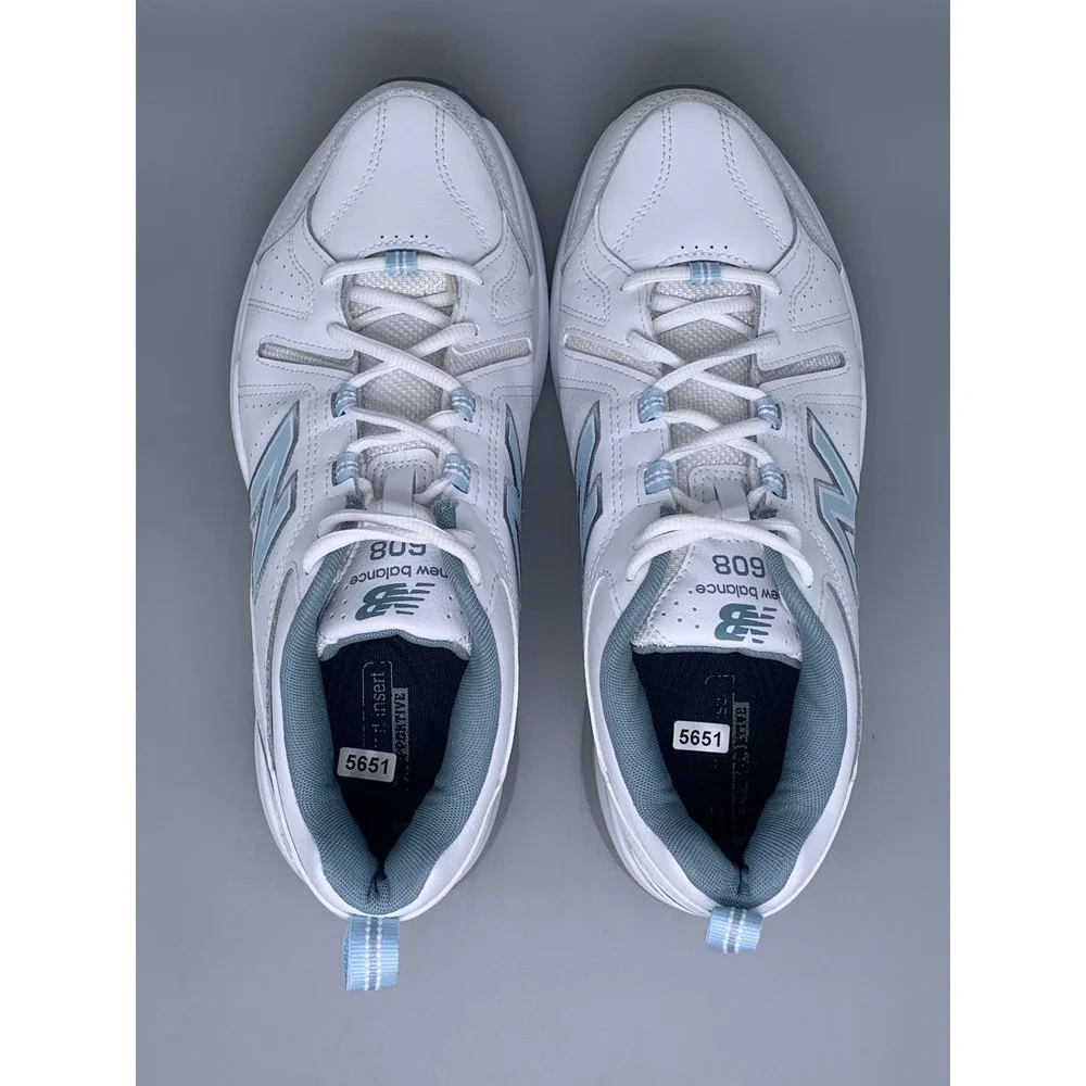 New Balance 608 White Blue Training Shoes WX608WP5 Women's Sz 9.5